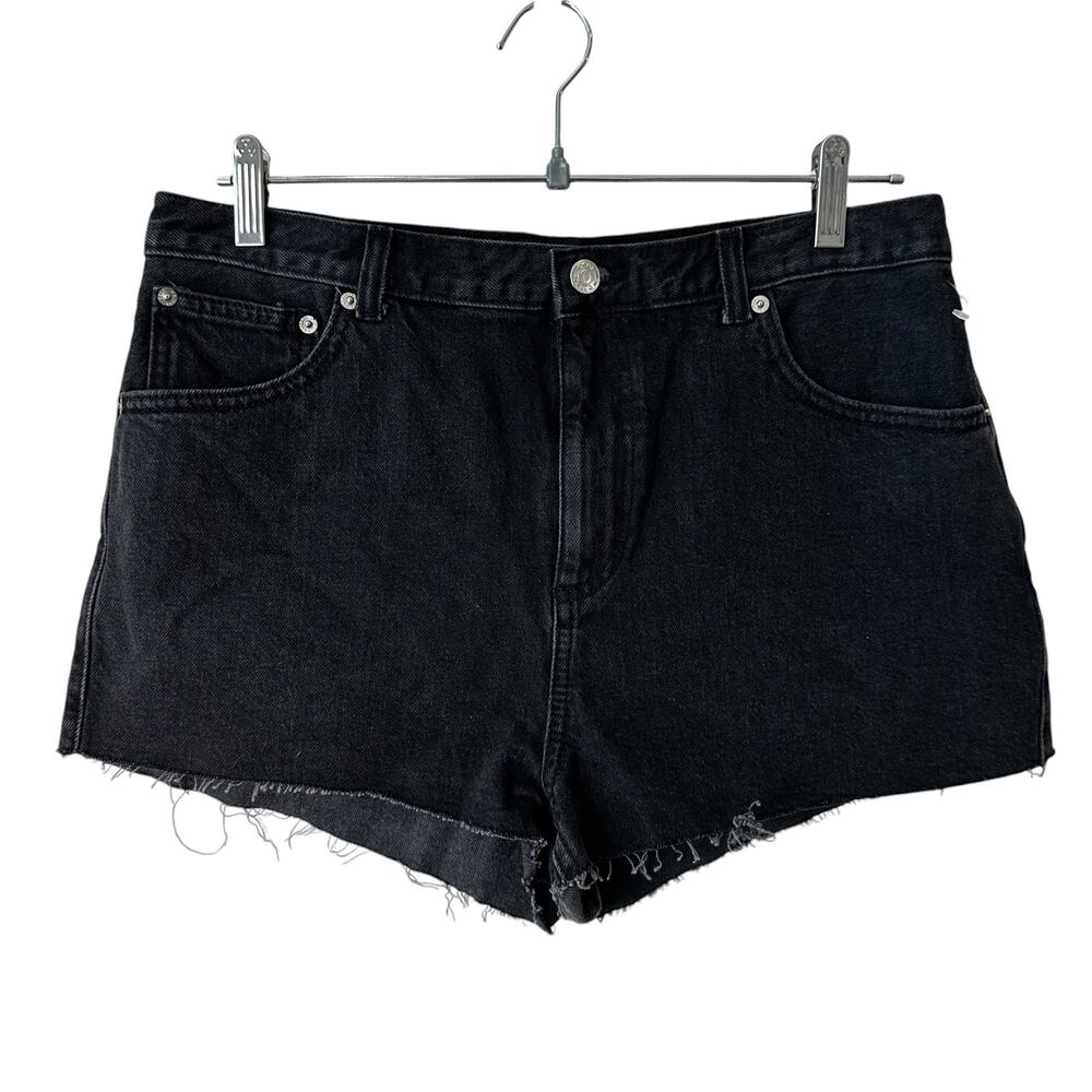 ASOS Design New Womens High Rise Denim Jeans Cut Off Shorts Black 10